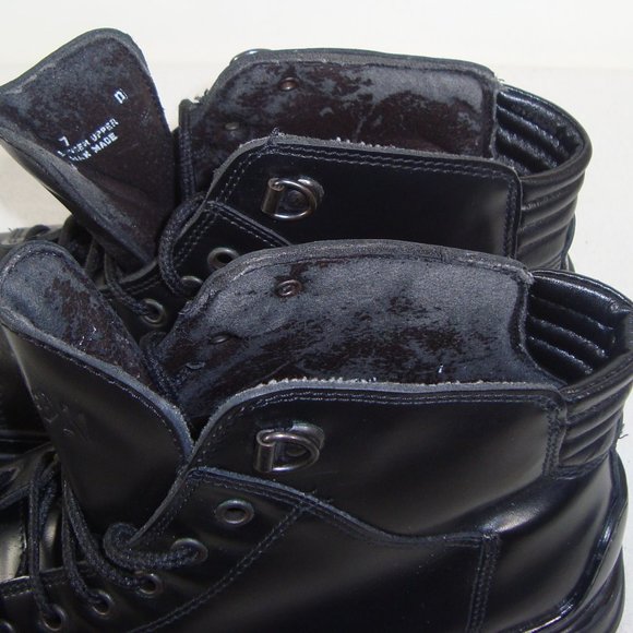 GBX Paolo Black Leather Combat Boots Made in Italy Size Men\'s 7 - Women\'s 9 main image 5